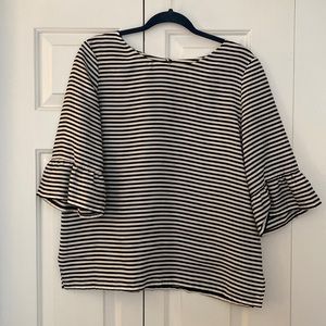 Promod (French/European brand) black & white striped top